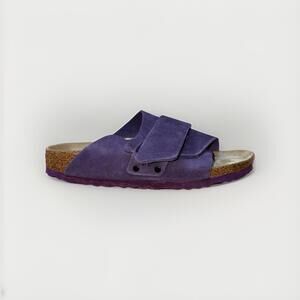 Birkenstock Kyoto Wine Suede Leather Purple Womens 8 Comfort Slide Sandals